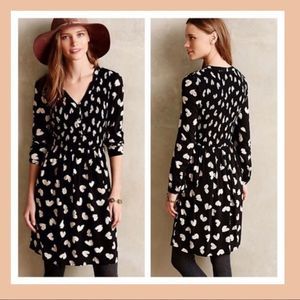 Anthropologie Mauve Banet Heart Dress In Size Large